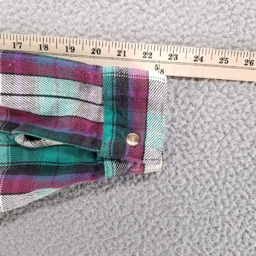 Five Brother Shirt Mens Large Teal Plaid Flannel Workwear Heavyweight Button Up